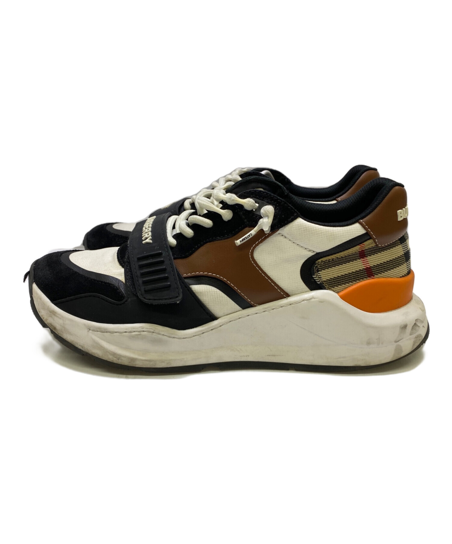 中古・古着通販】BURBERRY (バーバリー) スニーカー ホワイト×ブラウン