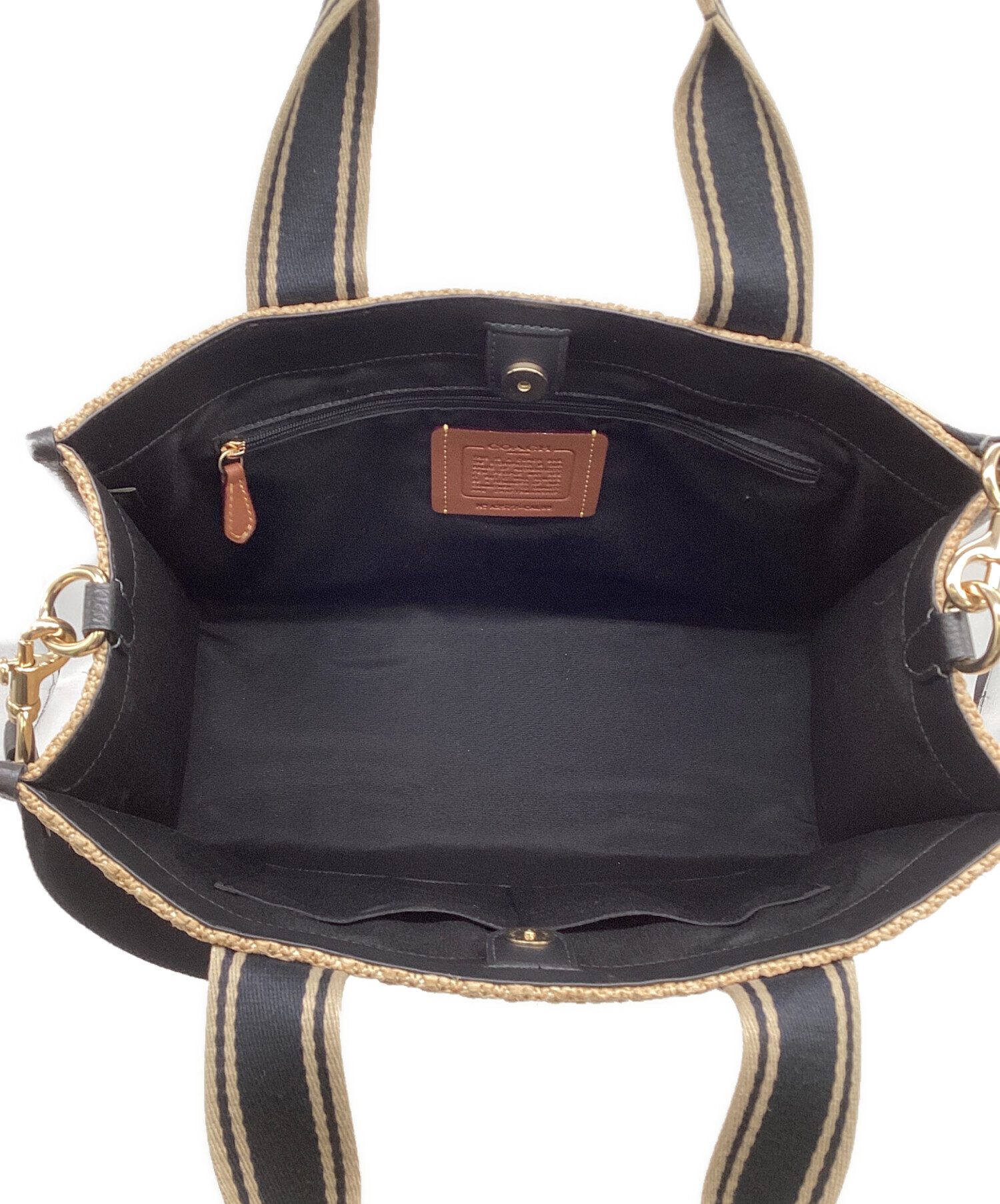 COACH トートバッグ ベージュ ブラック 中古・古着通販】COACH (コーチ) スミス トート バッグ ベージュ