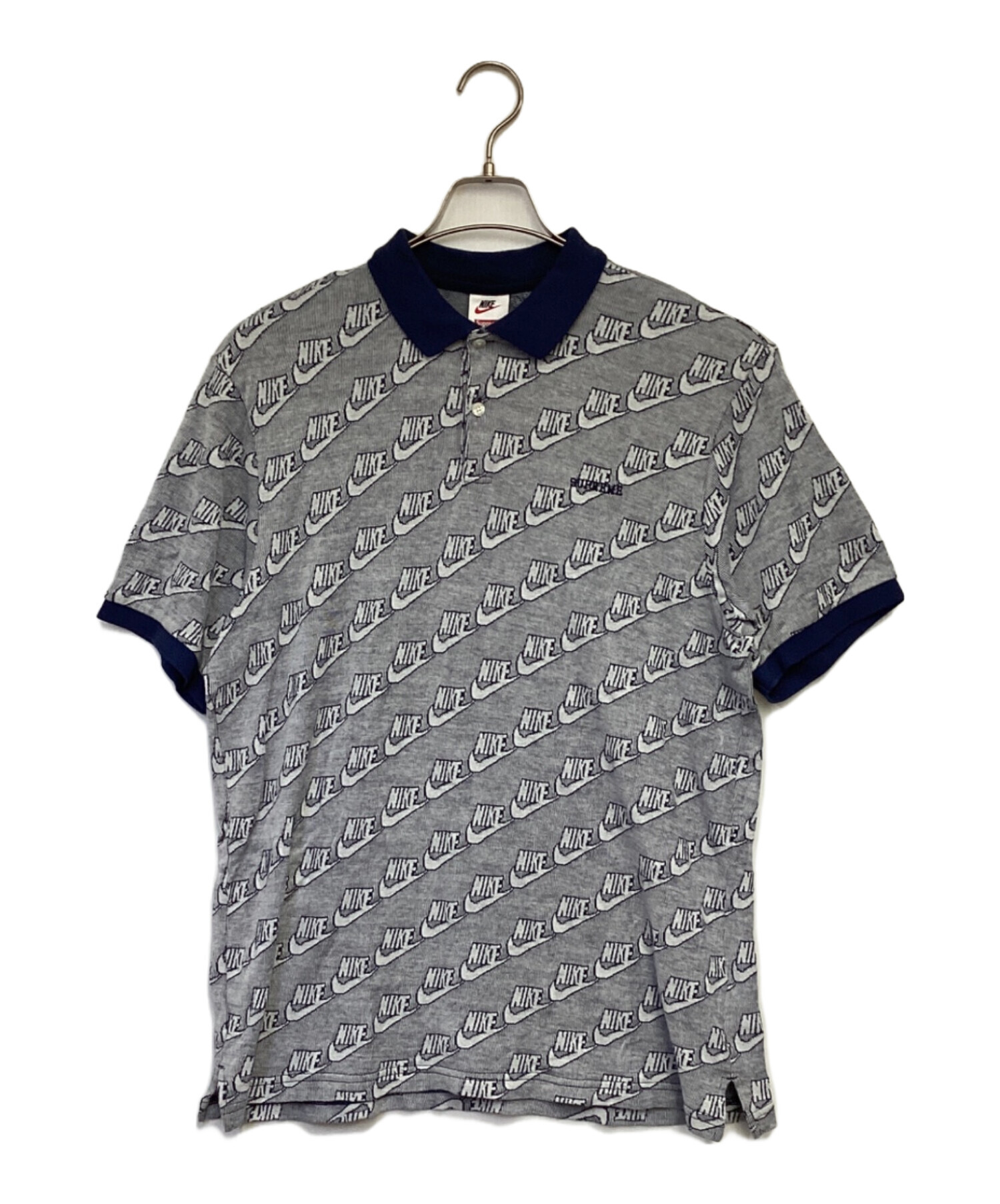 Nike SUPREME コラボ ポロシャツ グレー 中古・古着通販】NIKE (ナイキ) SUPREME (シュプリーム) ジャガード