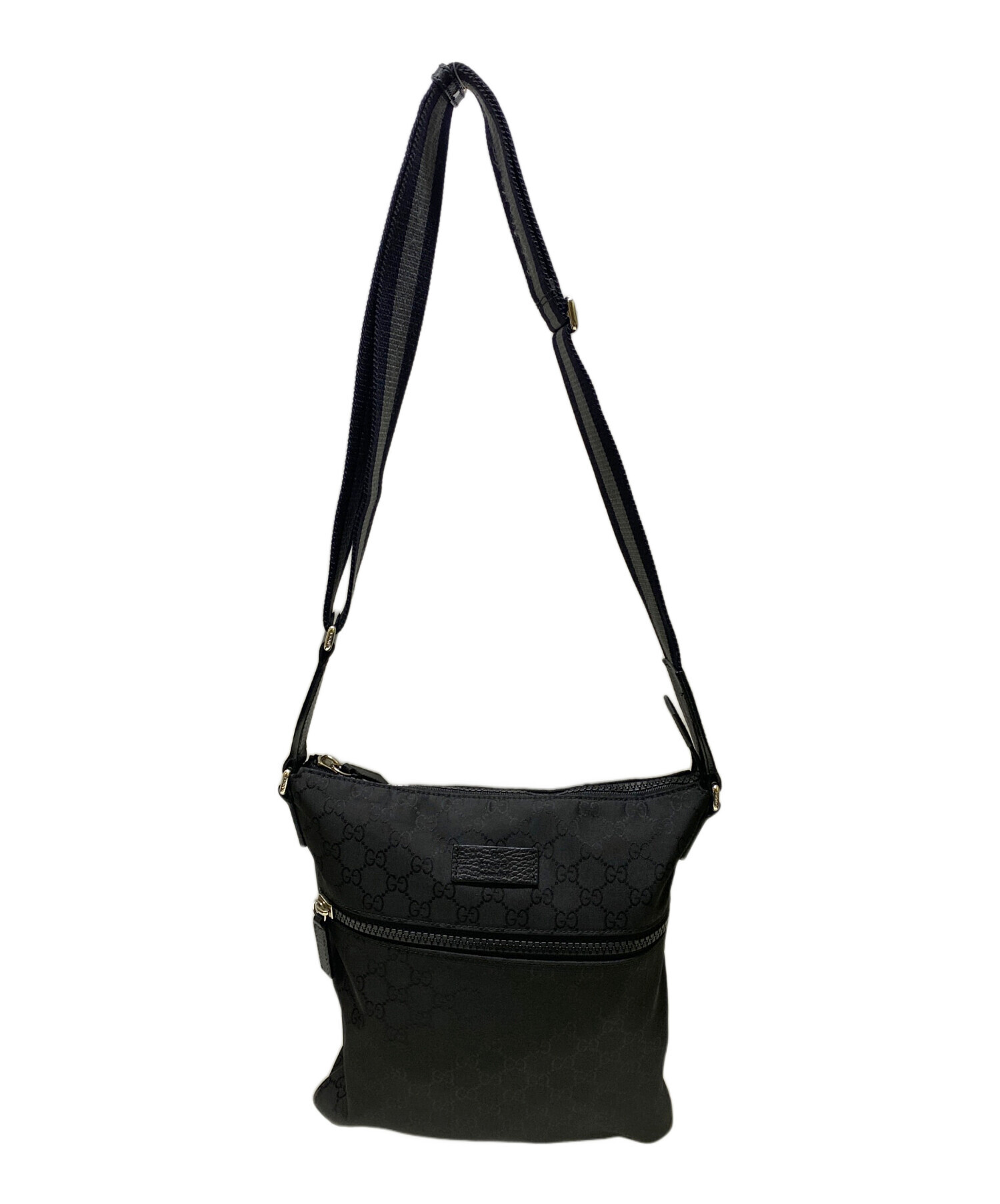 中古・古着通販】GUCCI (グッチ) ナイロンショルダーバッグ ブラック