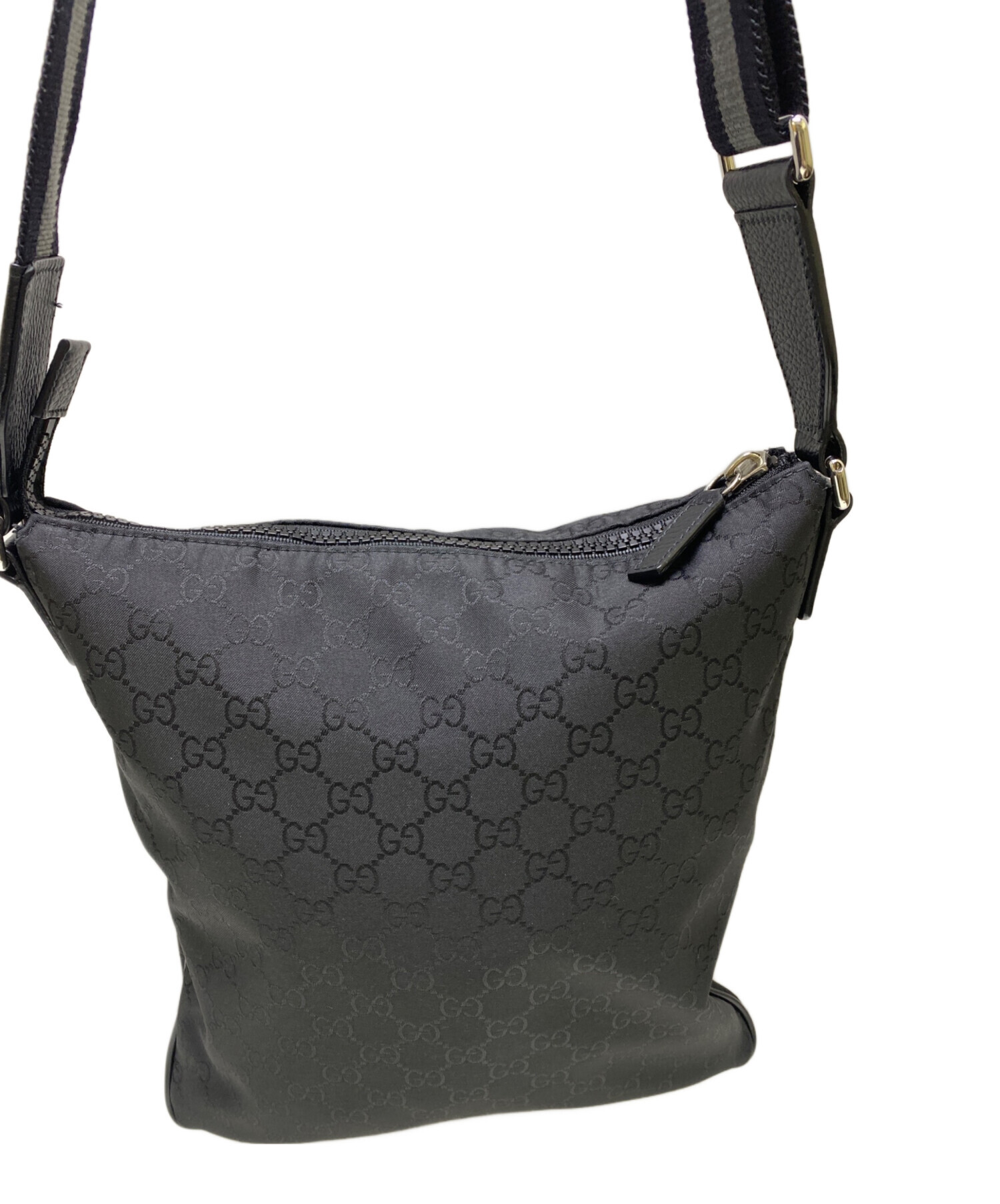 中古・古着通販】GUCCI (グッチ) ナイロンショルダーバッグ ブラック