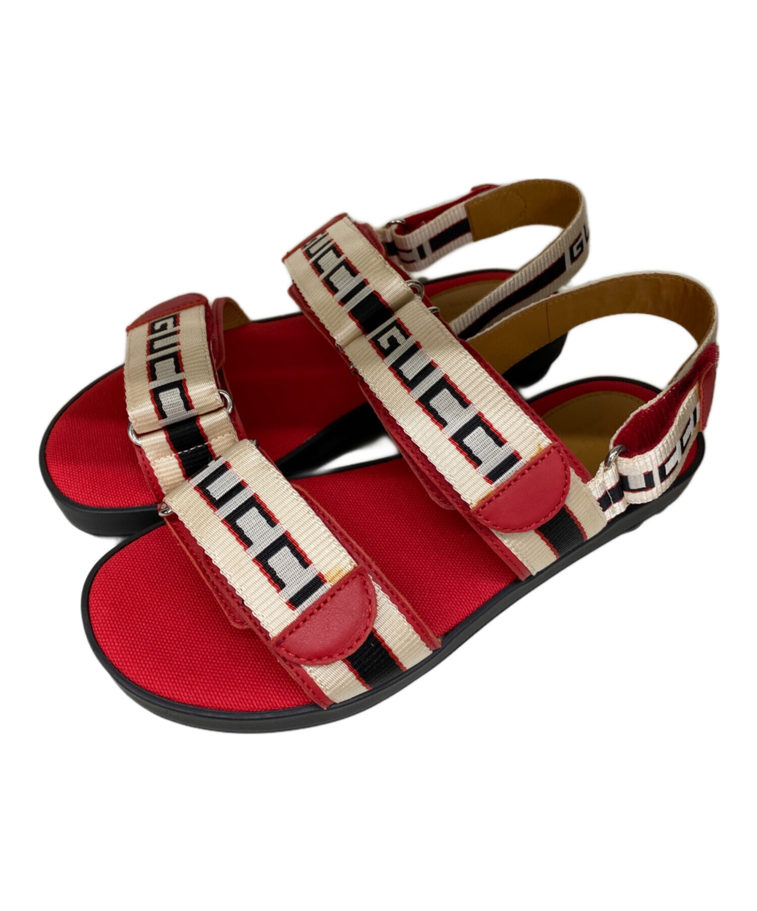 中古・古着通販】GUCCI (グッチ) サンダル レッド×ブラック