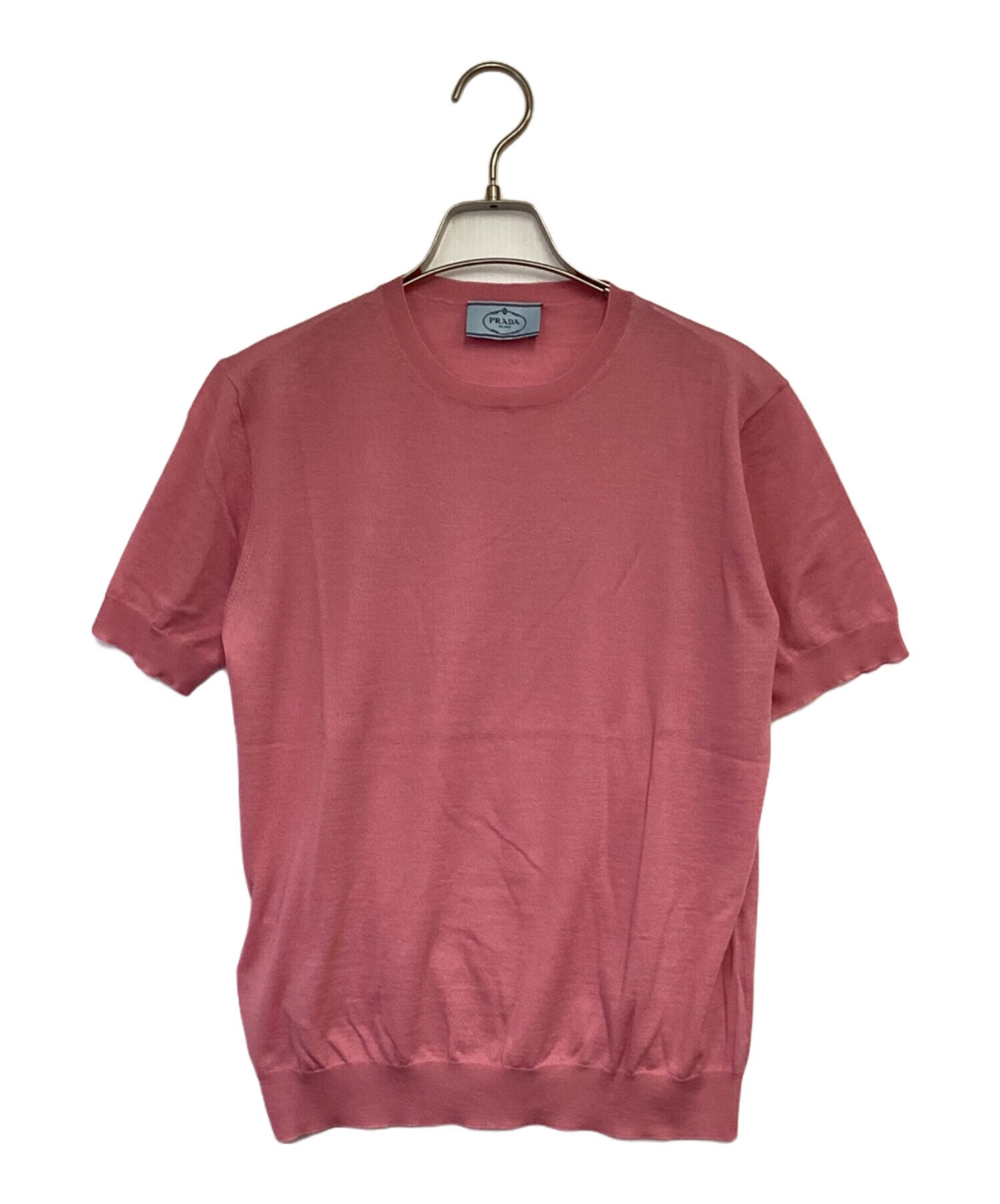 中古・古着通販】PRADA (プラダ) ウール 半袖ニット ピンク サイズ:38