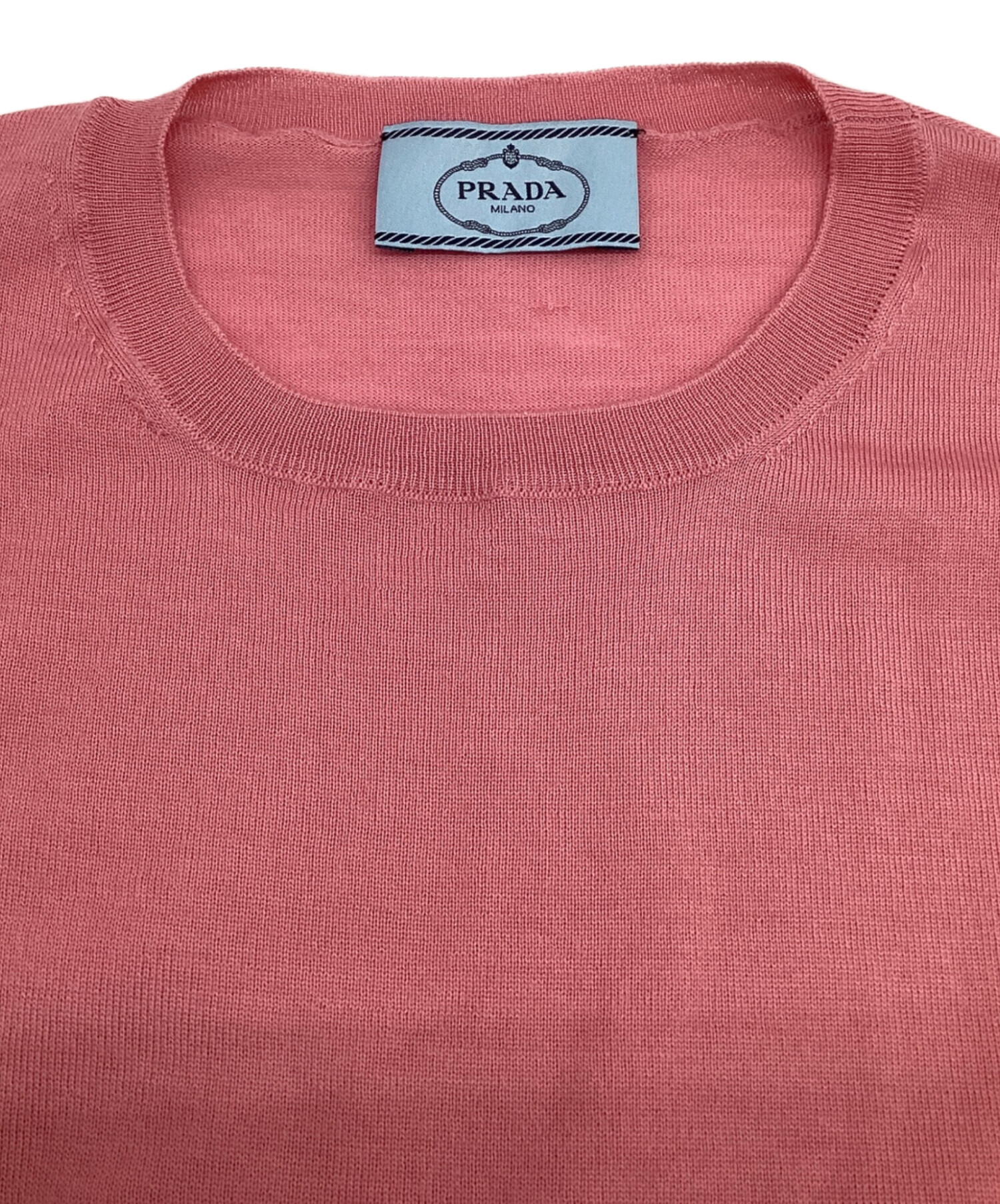 中古・古着通販】PRADA (プラダ) ウール 半袖ニット ピンク サイズ:38