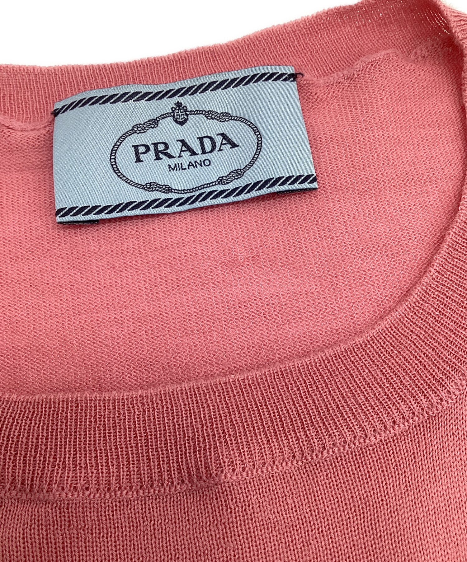 中古・古着通販】PRADA (プラダ) ウール 半袖ニット ピンク サイズ:38