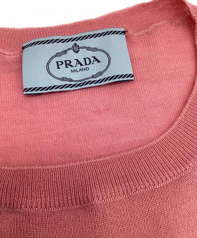 中古・古着通販】PRADA (プラダ) ウール 半袖ニット ピンク サイズ:38