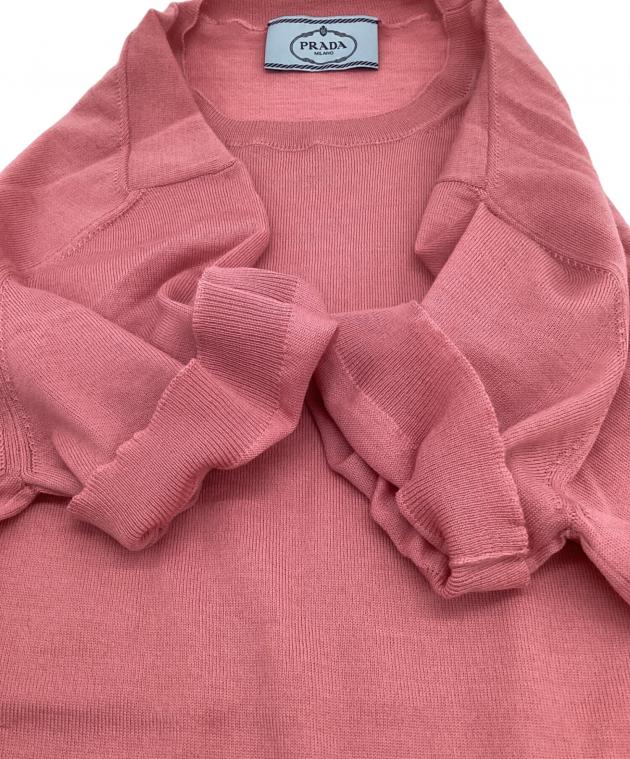 希少 美品 PRADA パイル ポケット デザイン 半袖 ニット ピンク 40 希少 美品 PRADA パイル ポケット デザイン 半袖 ニット ピンク 40の