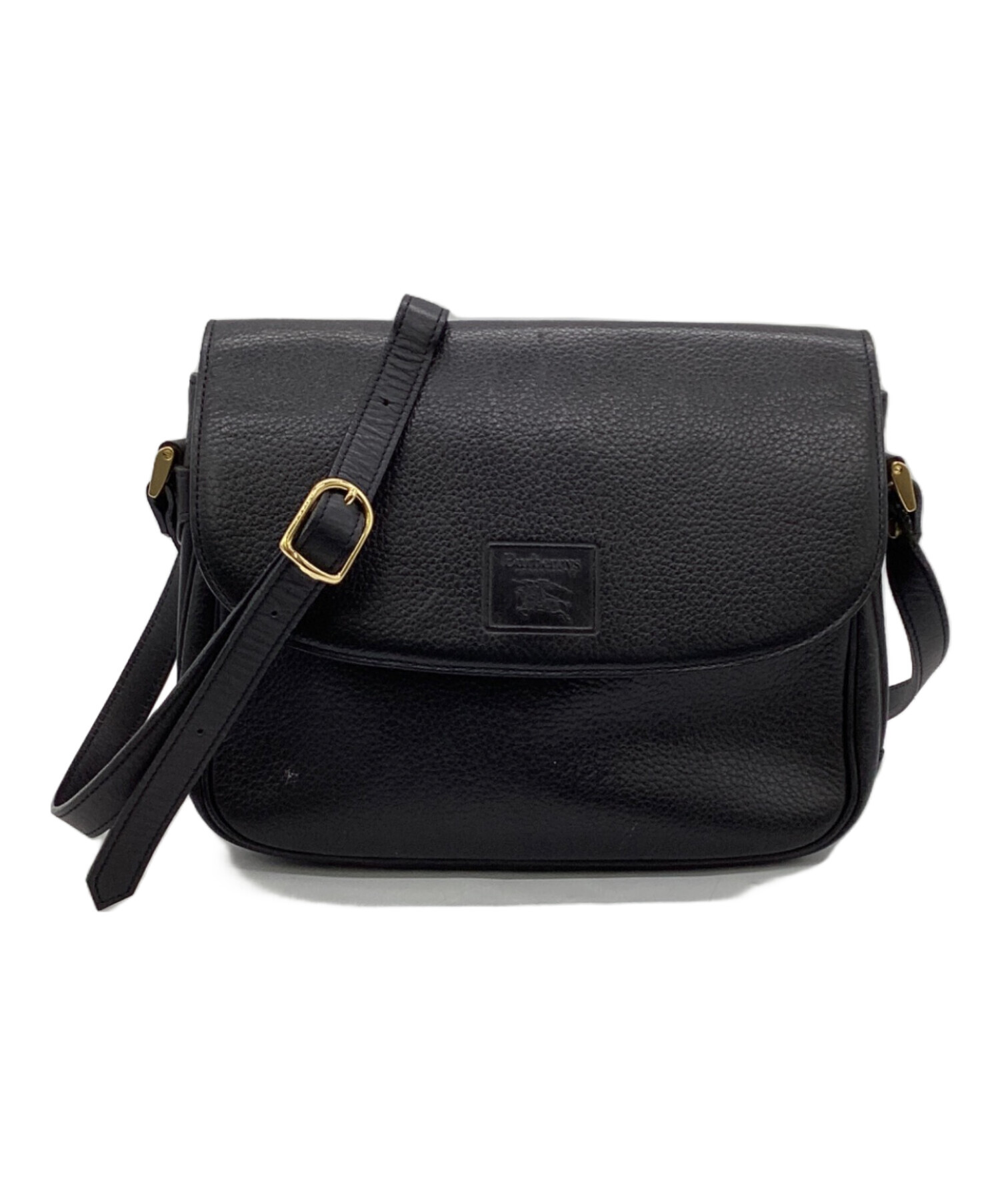 (即購入可能)BURBERRY ブラックレザーショルダーバッグ 中古・古着通販】Burberry's (バーバリー) レザーショルダーバッグ