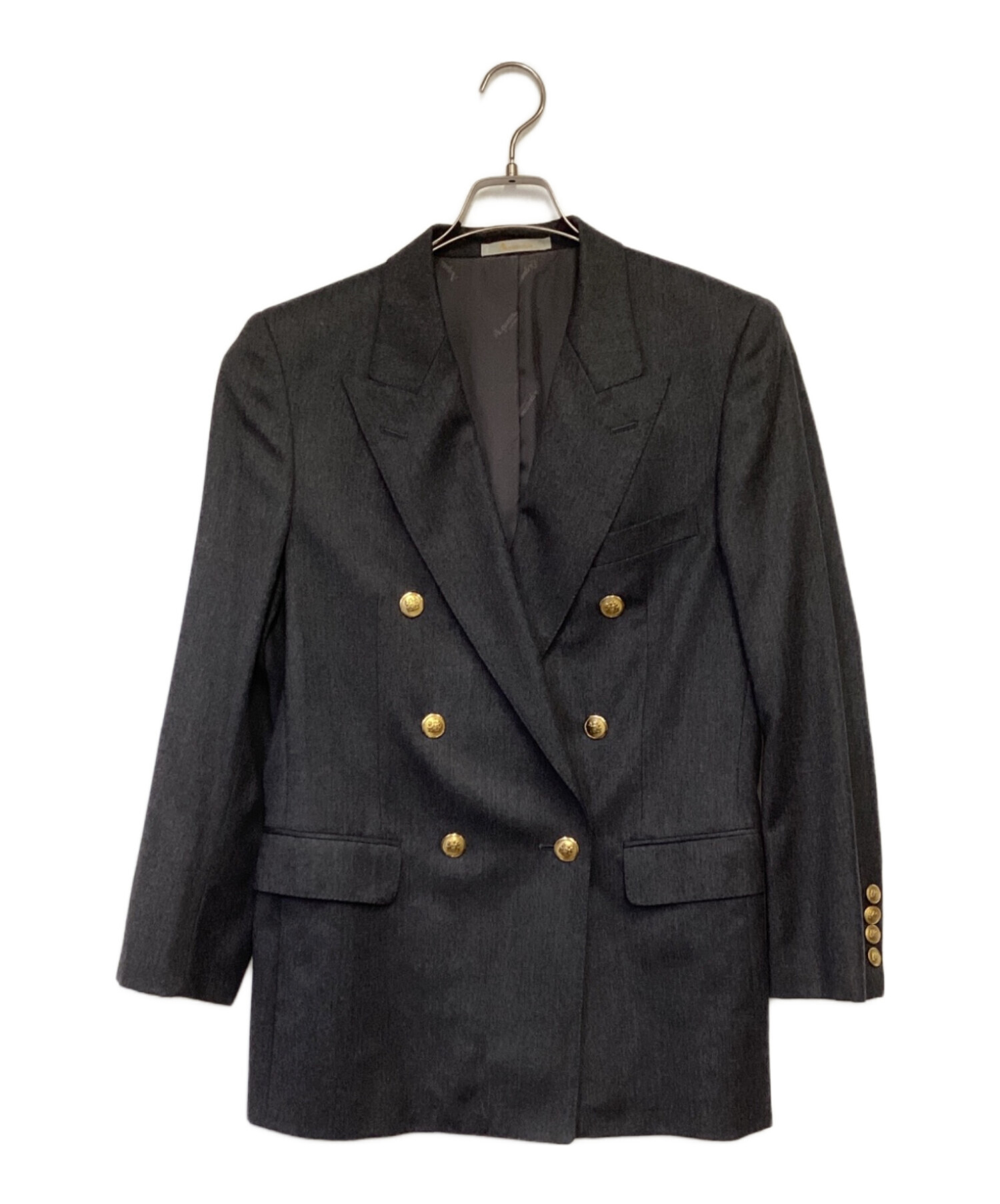 アクアスキュータム AQUASCUTUM ダブルジャケット 紺 約M