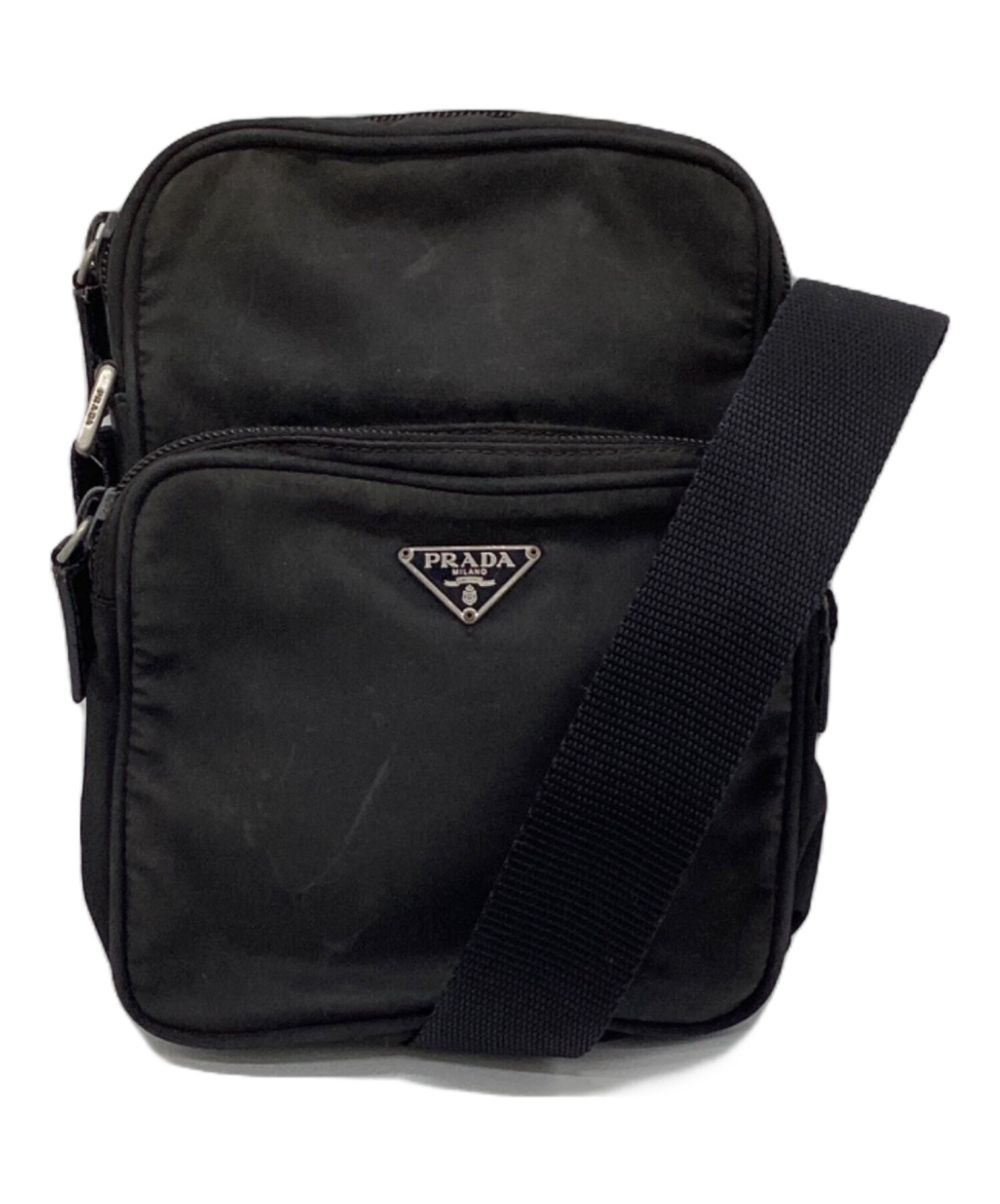 中古・古着通販】PRADA (プラダ) ナイロンショルダーポーチ ブラック 
