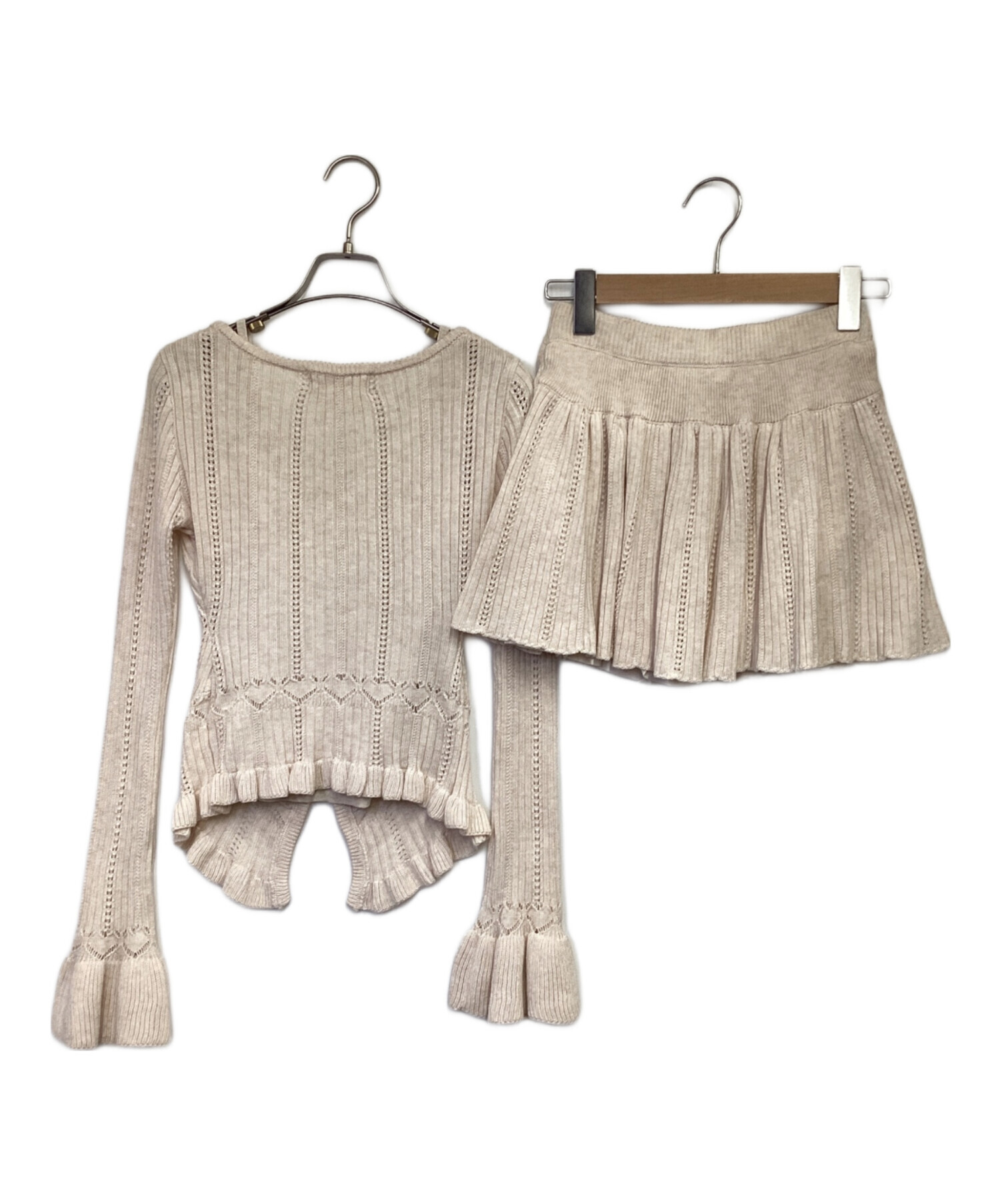 ANDMARY Milky pile heart zip tops 上下セット Milky pile heart zip tops