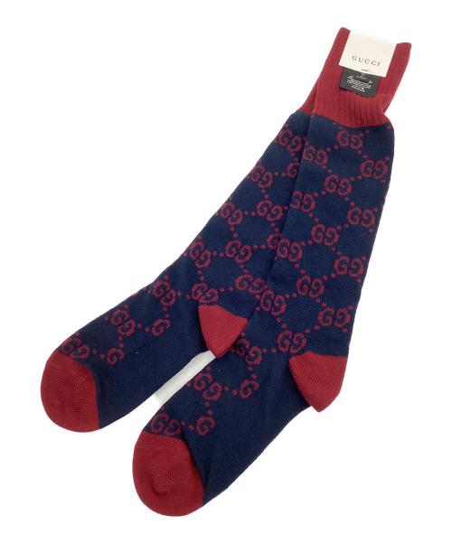 ■新品■未使用■ GUCCI グッチ 650948 コットン×ナイロン ソックス 靴下 表記サイズ M メンズ レッド系 AJ8758ｵZ 中古・古着通販】GUCCI (グッチ) ソックス サイズ:M（24-26