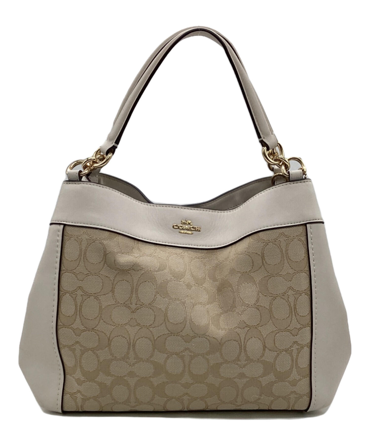 中古・古着通販】COACH (コーチ) シグネチャー ハンドバッグ ベージュ