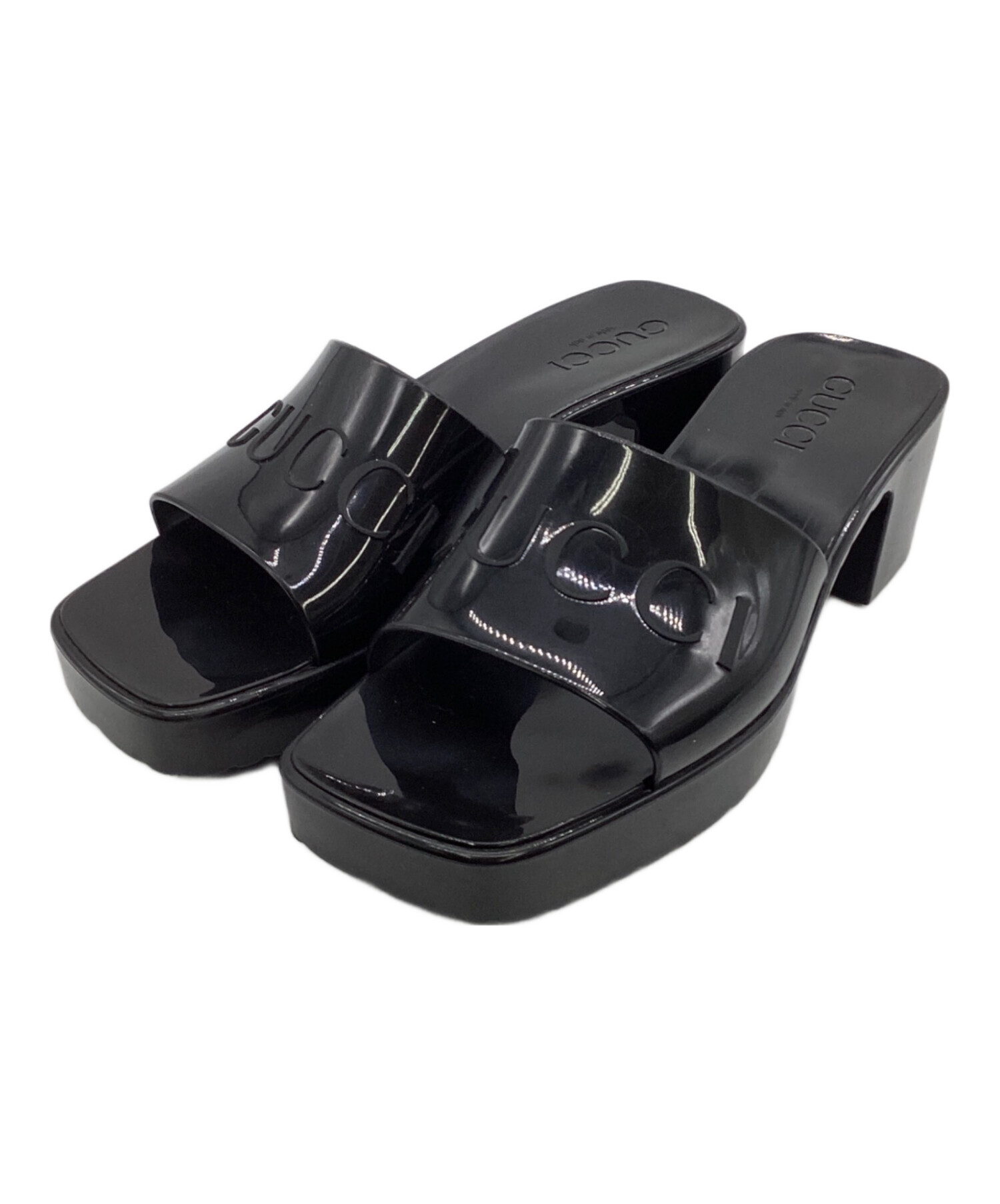 中古・古着通販】GUCCI (グッチ) ラバースライドサンダル ブラック