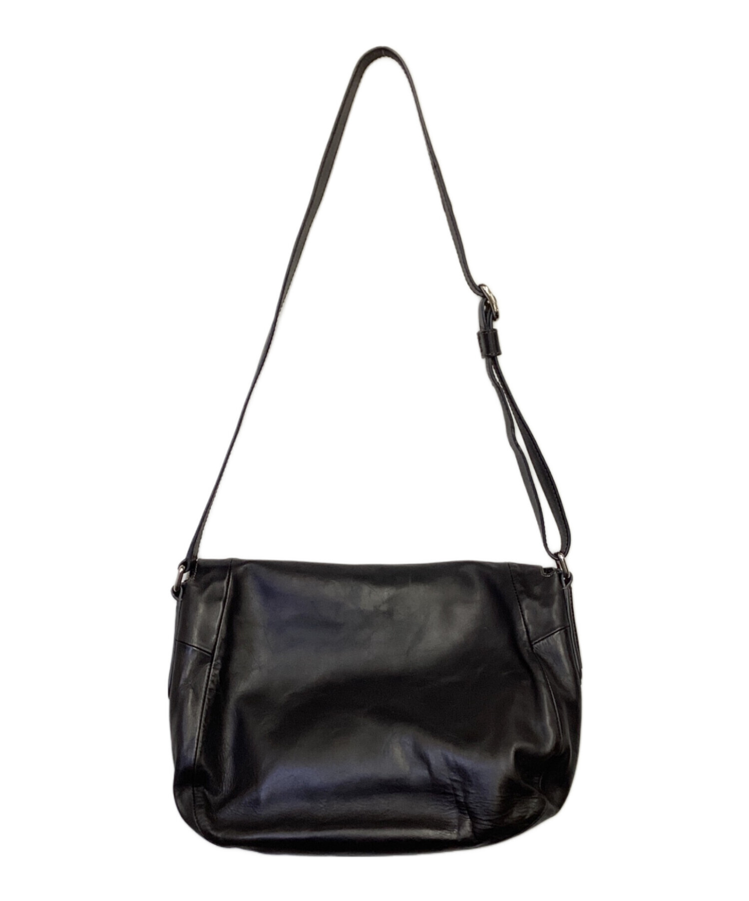 HIROFUショルダーバッグ　黒 中古・古着通販】HIROFU (ヒロフ) レザーショルダーバッグ ブラック