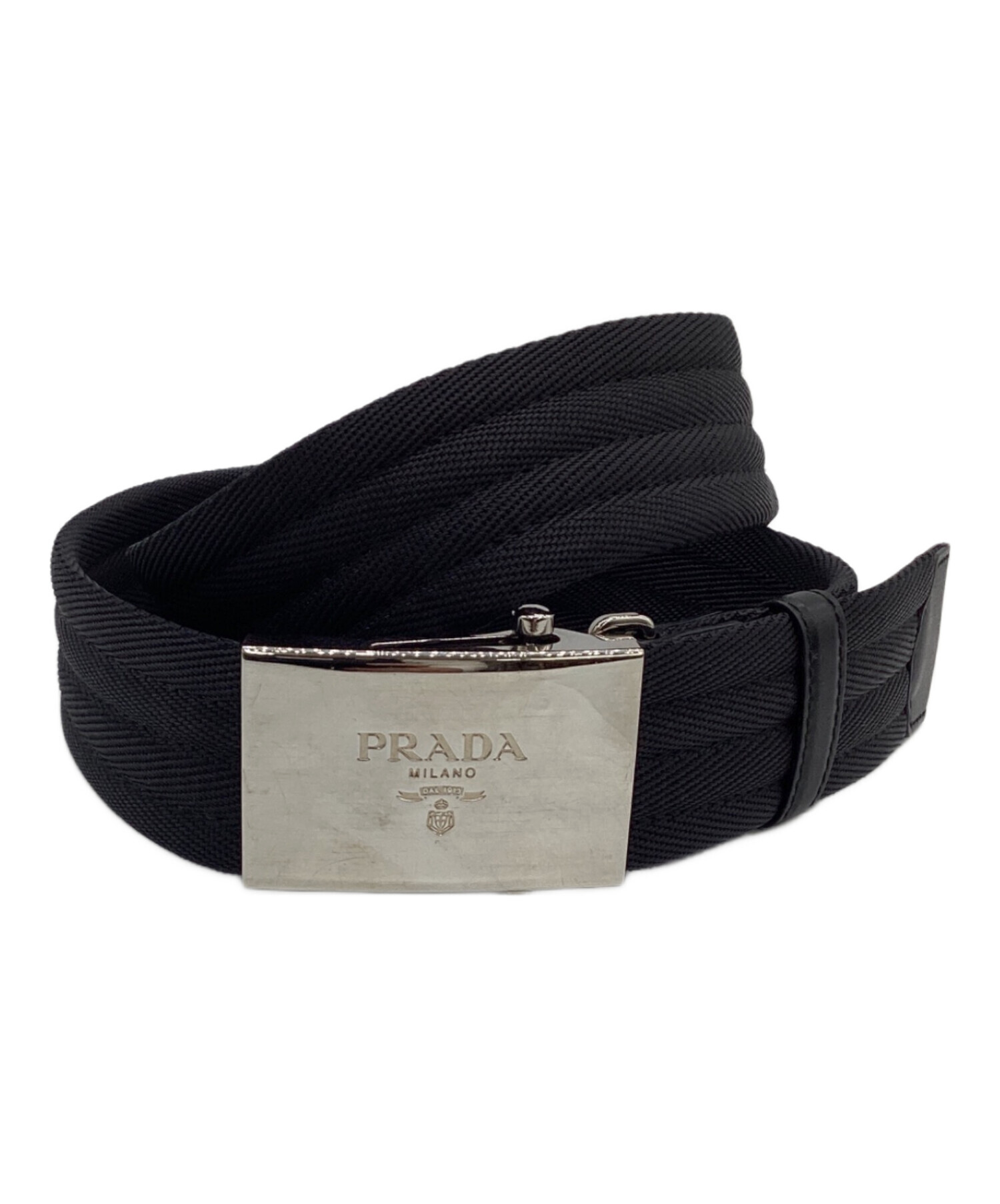 中古・古着通販】PRADA (プラダ) ロゴバックルベルト ブラック サイズ