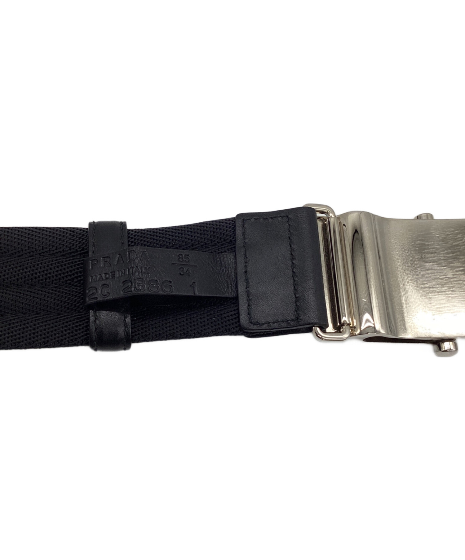 中古・古着通販】PRADA (プラダ) ロゴバックルベルト ブラック サイズ