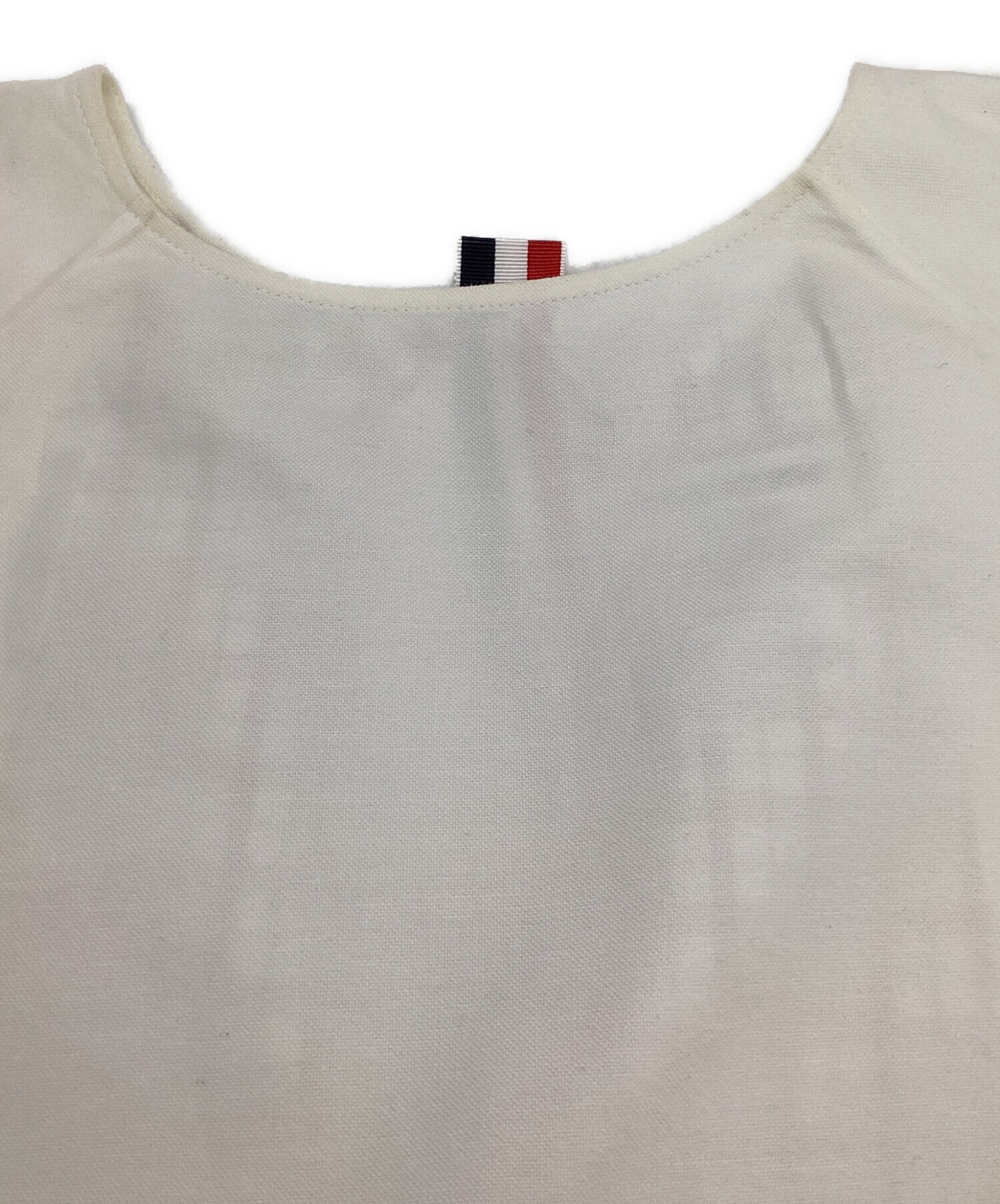 中古・古着通販】Thom Browne (トムブラウン) 半袖ブラウス ホワイト 