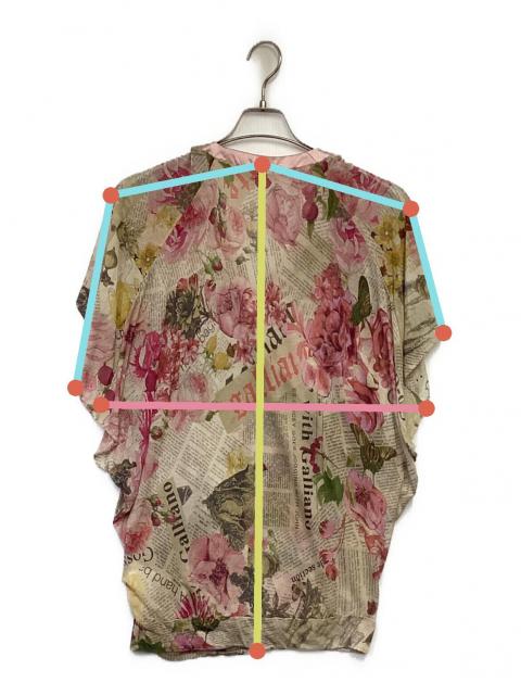 ガリアーノ GALLIANO ニュースペーパー 花柄 プリント タンクトップ　絹 中古・古着通販】GALLIANO (ガリアーノ) ニュースペーパー カットソー