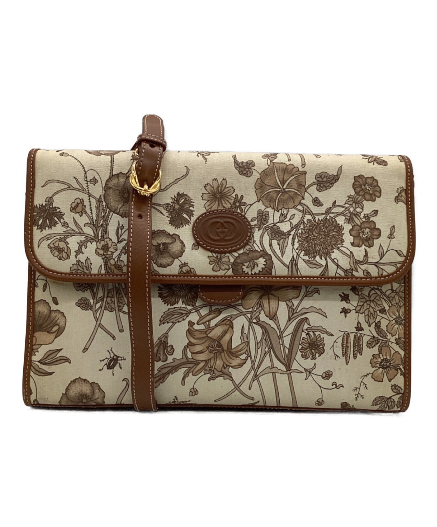 中古・古着通販】GUCCI (グッチ) ボタニカル柄 ショルダーバッグ 