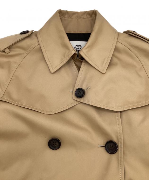 COACH ベージュ アイコンショートトレンチコート COACH® CZ | Short Trench Coat With Signature Collar | Ready to