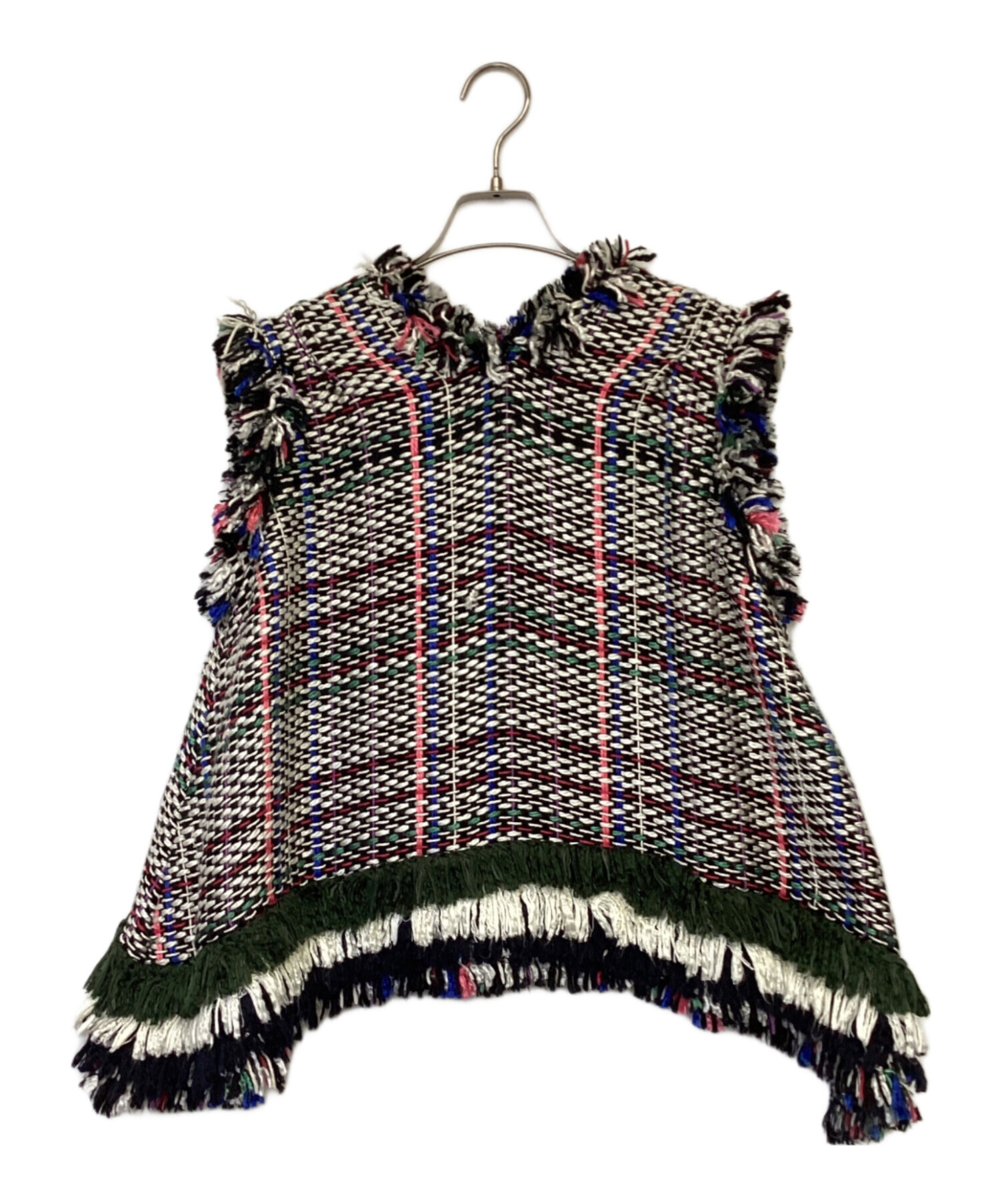Sacai (サカイ) 22AW ニットベスト フリンジ付き 中古・古着通販】sacai (サカイ) ツイードフリンジニットベスト マルチ