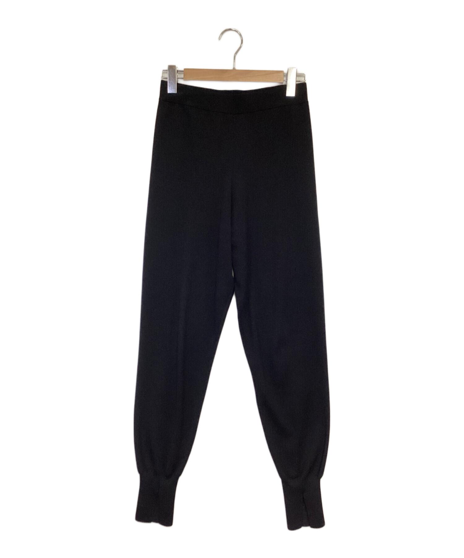 LE PHIL ヴィスニットパンツ　ブラック フリル　スリット 中古・古着通販】LE PHIL (ル フィル) ヴィスニットパンツ ブラック