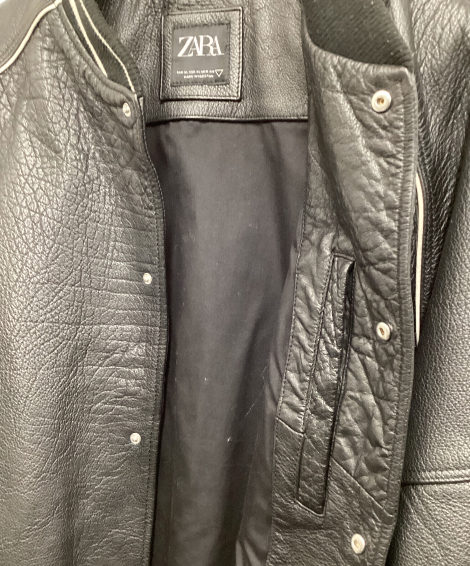 中古・古着通販】ZARA (ザラ) レザースタジャン ブラック サイズ:XL