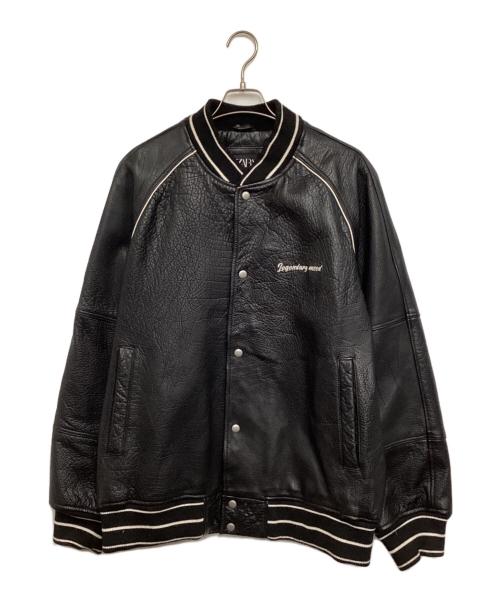 中古・古着通販】ZARA (ザラ) レザースタジャン ブラック サイズ:XL
