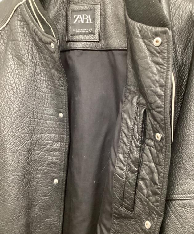 中古・古着通販】ZARA (ザラ) レザースタジャン ブラック サイズ:XL