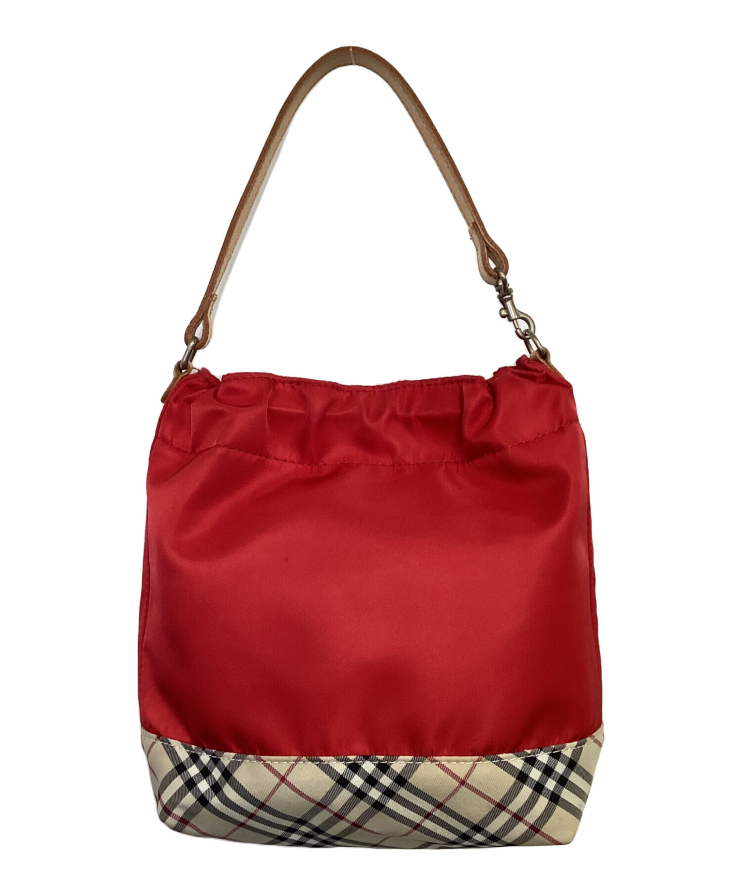 中古・古着通販】BURBERRY (バーバリー) 巾着ハンドバッグ レッド