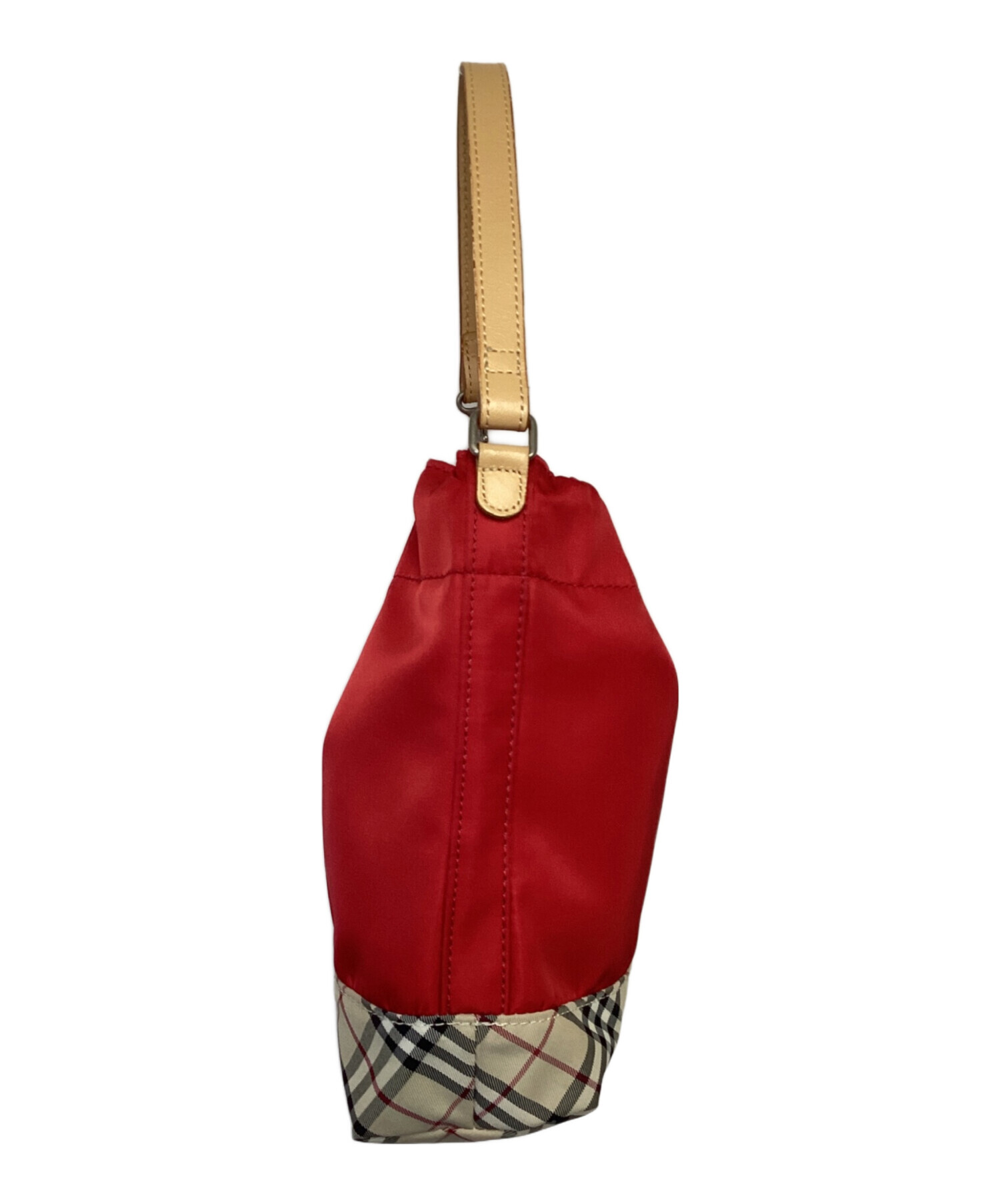 BURBERRY 巾着 中古・古着通販】BURBERRY (バーバリー) 巾着ハンドバッグ レッド