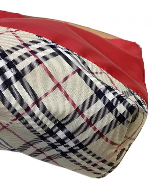 中古・古着通販】BURBERRY (バーバリー) 巾着ハンドバッグ レッド