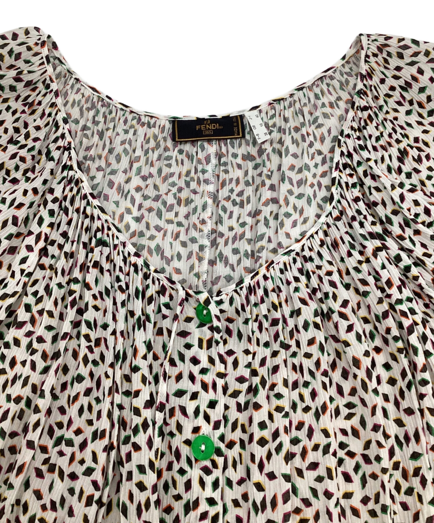 中古・古着通販】FENDI 365 (フェンディ) 七分袖ブラウス マルチカラー