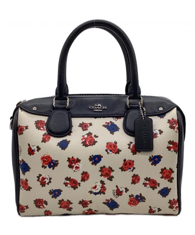 中古・古着通販】COACH (コーチ) 2WAYバッグ ネイビー×アイボリー