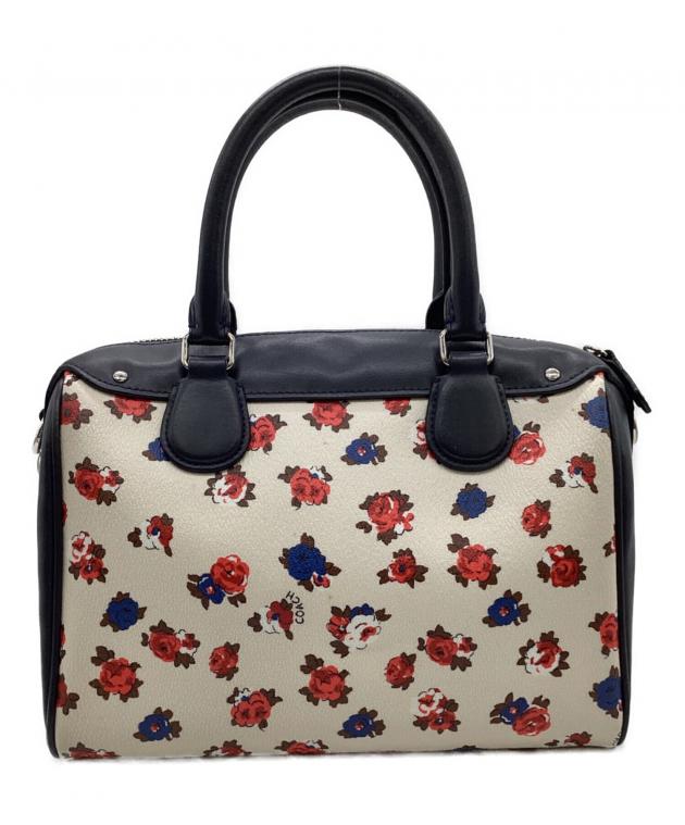 中古・古着通販】COACH (コーチ) 2WAYバッグ ネイビー×アイボリー 
