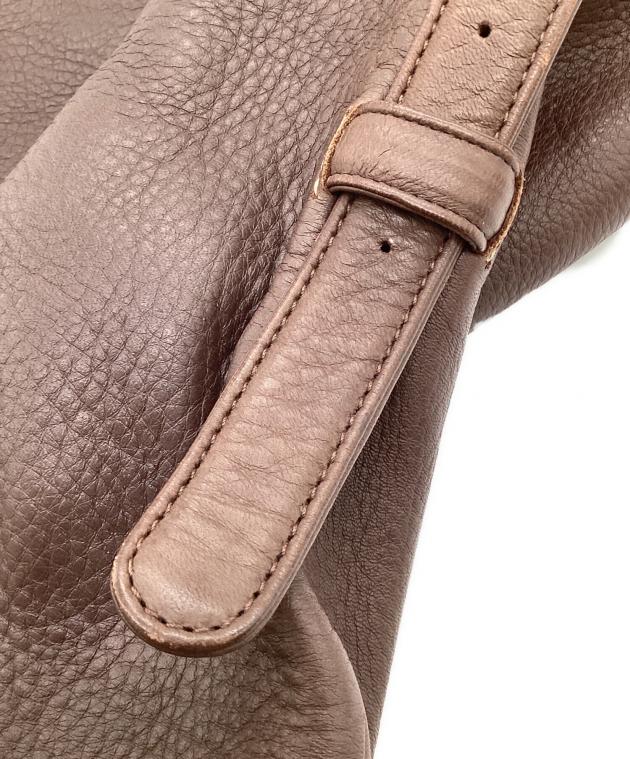 中古・古着通販】genten (ゲンテン) レザーショルダーバッグ ダーク