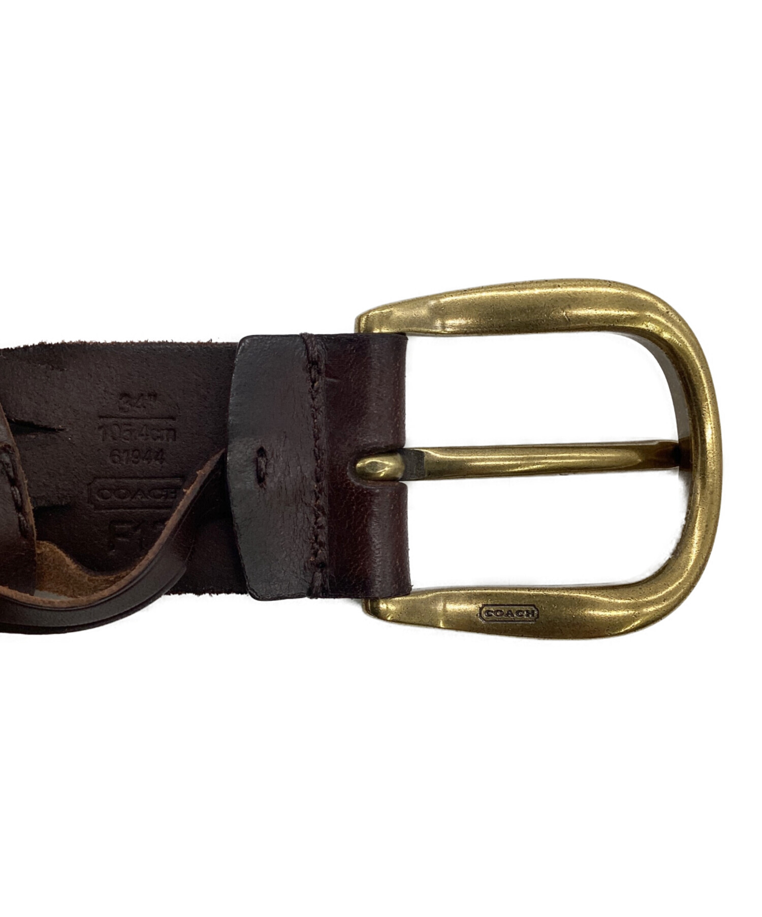 中古・古着通販】COACH (コーチ) レザーベルト ブラウン サイズ:34