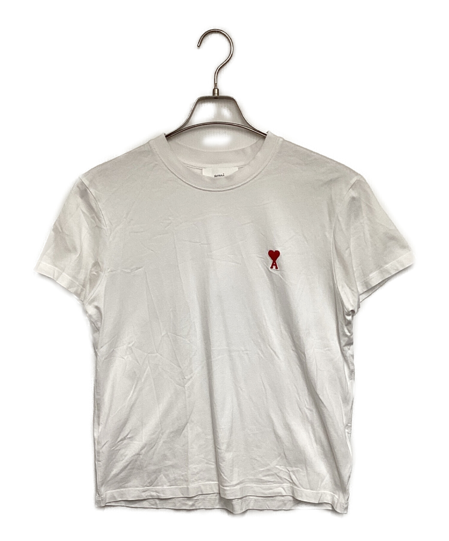 ほぼ未使用品アミパリス　ホワイトTシャツ　サイズS 中古・古着通販】AMI PARIS (アミ パリス) SMALL HEART LOGO HALF T