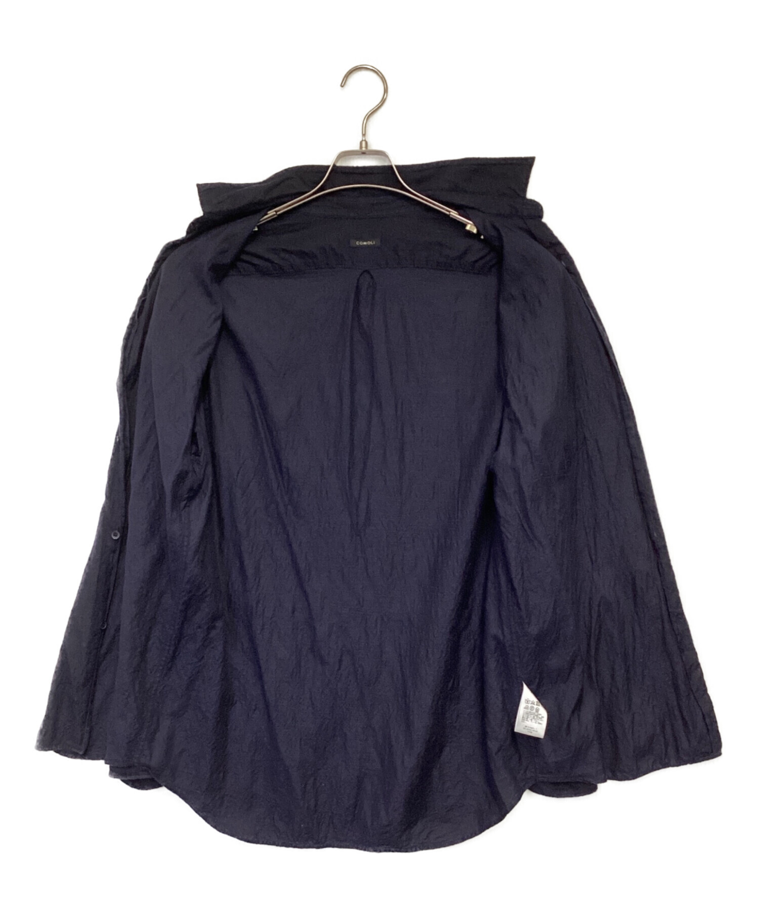 中古・古着通販】COMOLI (コモリ) ウール シルク 長袖シャツ ネイビー