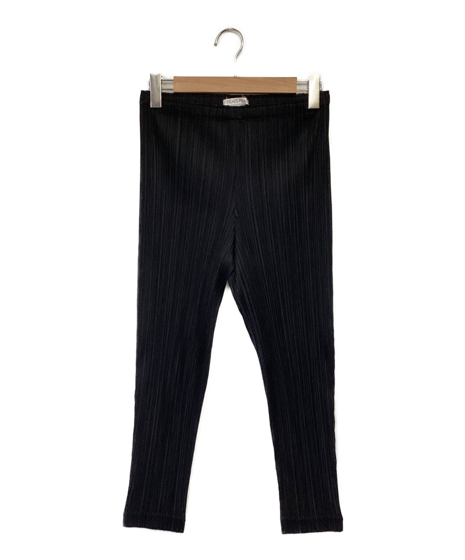 プリーツプリーズ　ブラック パンツ　3 黒 中古・古着通販】PLEATS PLEASE (プリーツプリーズ) プリーツパンツ