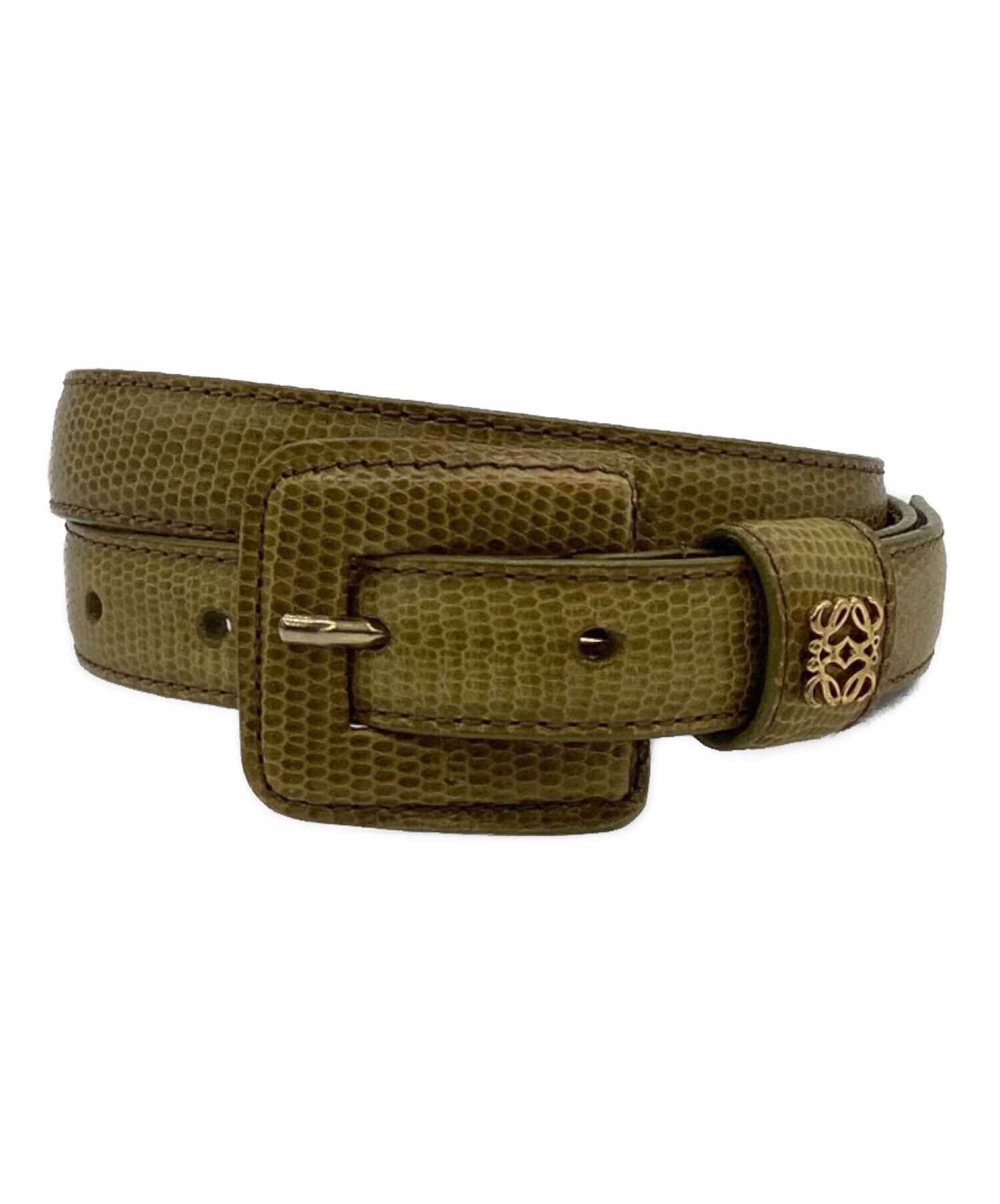 中古・古着通販】LOEWE (ロエベ) レザーベルト イエロー サイズ:70