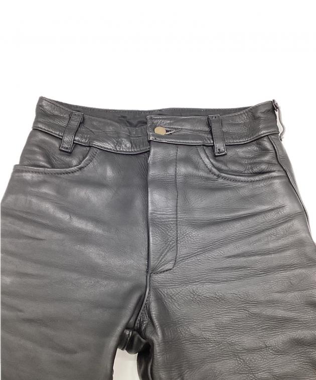 中古・古着通販】VANSON (バンソン) レザーバイカーパンツ ブラック