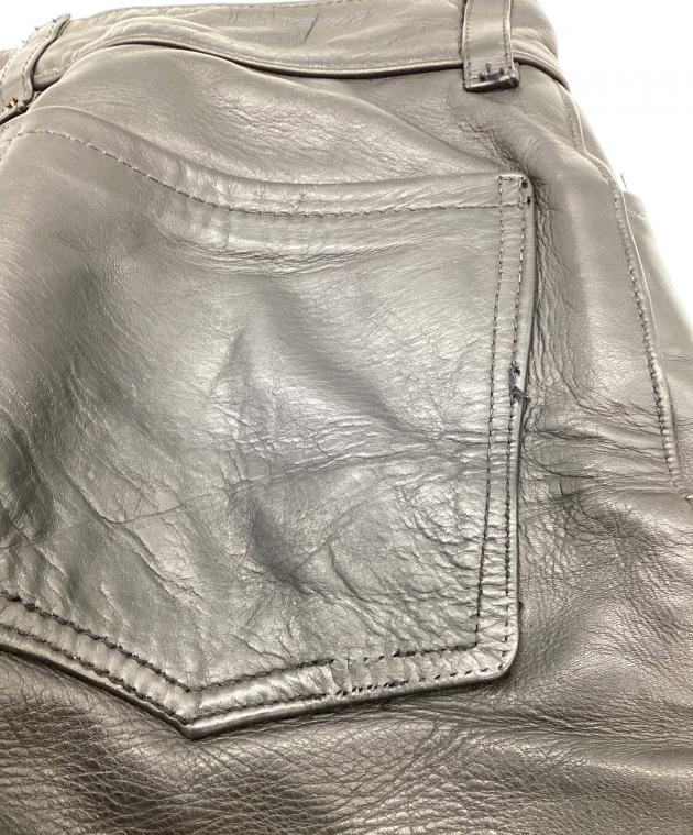 中古・古着通販】VANSON (バンソン) レザーバイカーパンツ ブラック