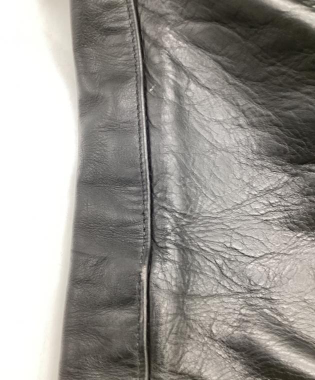 中古・古着通販】VANSON (バンソン) レザーバイカーパンツ ブラック