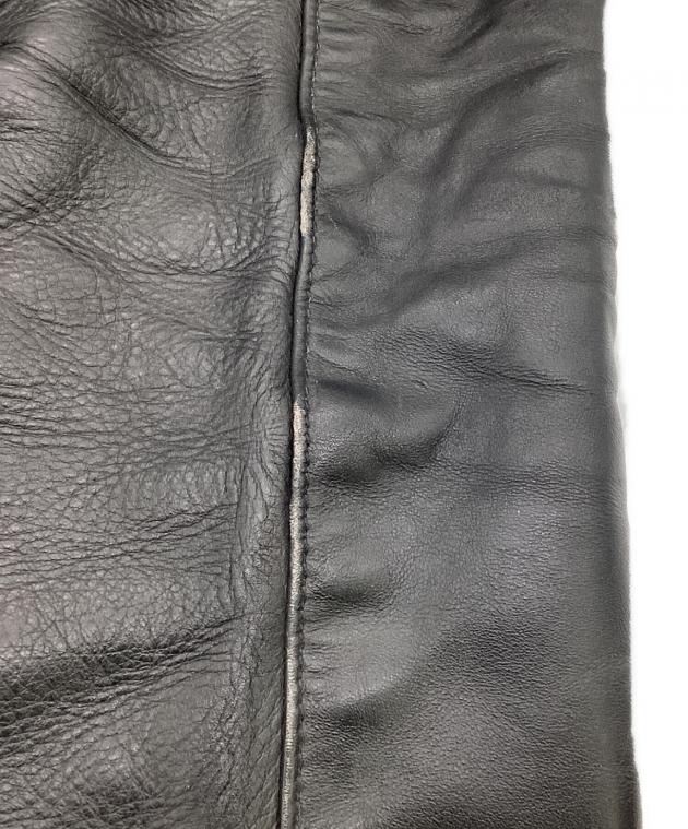 中古・古着通販】VANSON (バンソン) レザーバイカーパンツ ブラック
