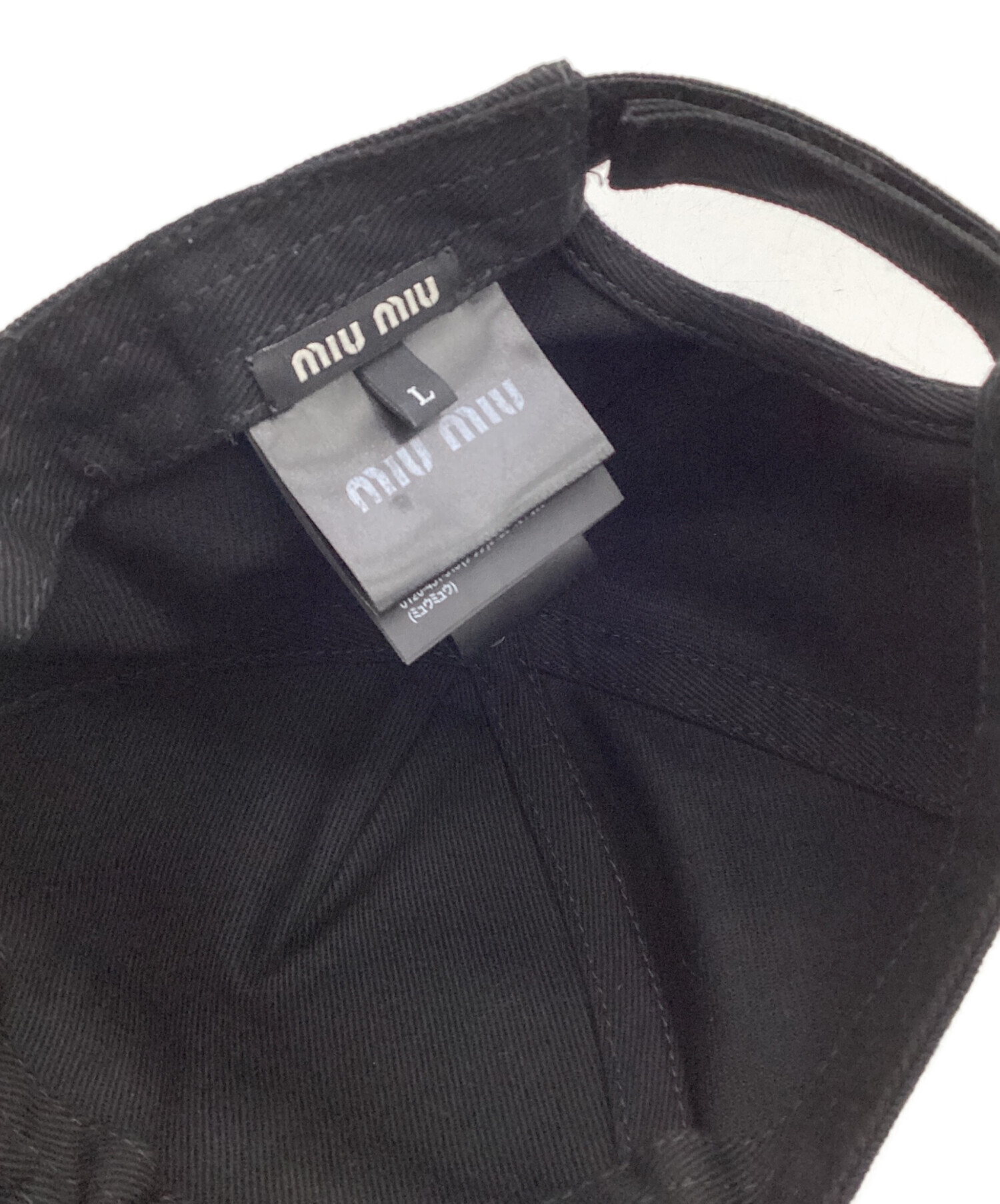中古・古着通販】MIU MIU (ミュウミュウ) キャップ ブラック サイズ:L
