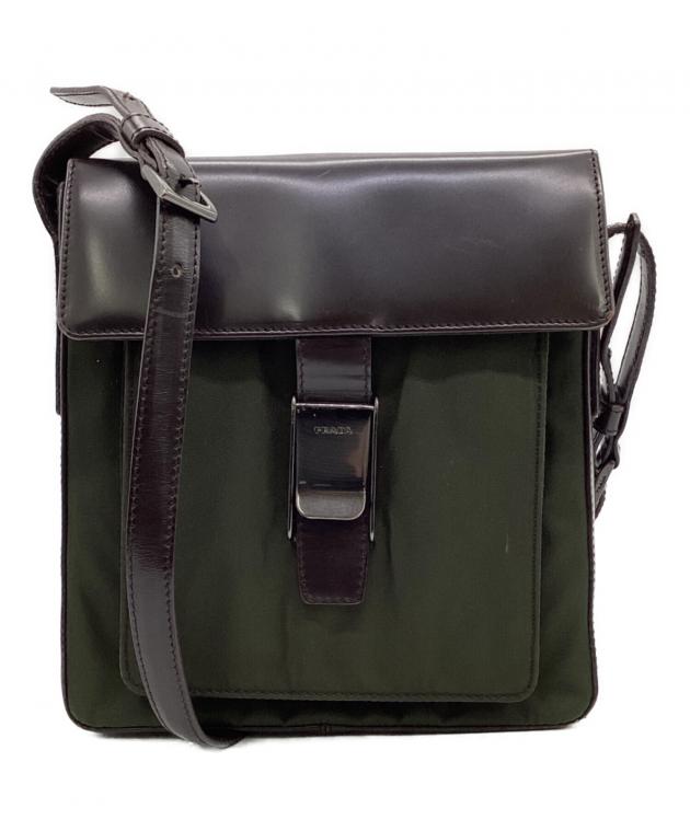 中古・古着通販】PRADA (プラダ) ショルダーバッグ ブラウン×グリーン