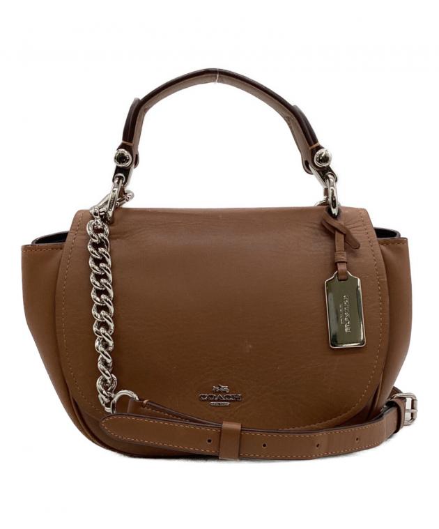 COACH 2WAY レザーバッグ　ブラウン 中古・古着通販】COACH (コーチ) 2WAYショルダーバッグ ブラウン