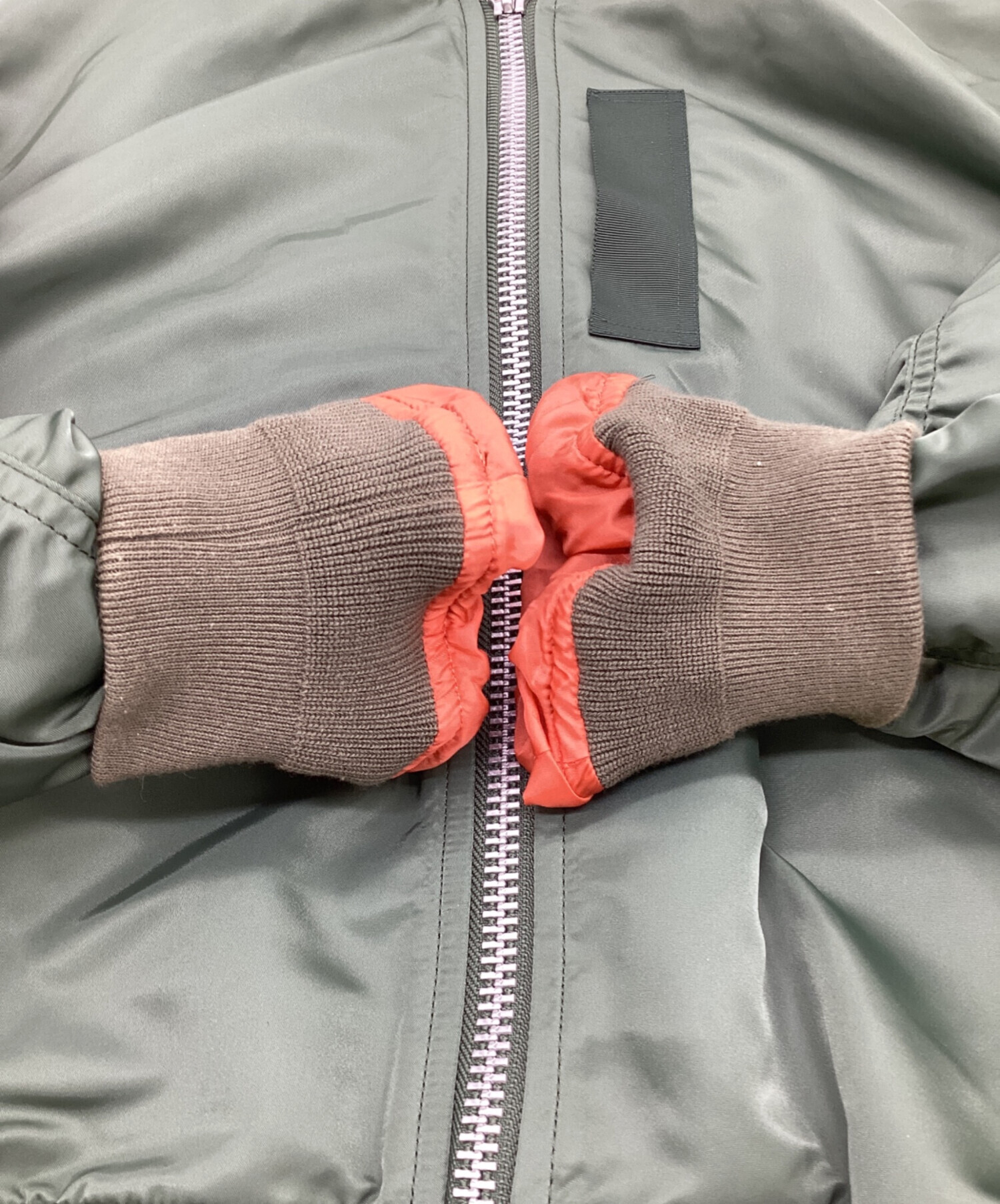 中古・古着通販】sacai (サカイ) MA-1ブルゾン カーキ サイズ:1